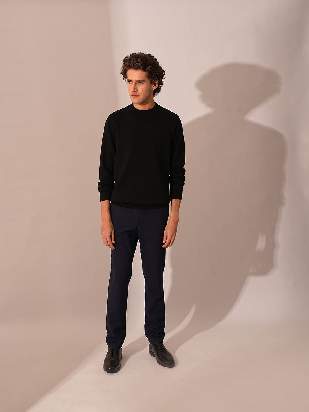 Black High Neck Knitted Pullover