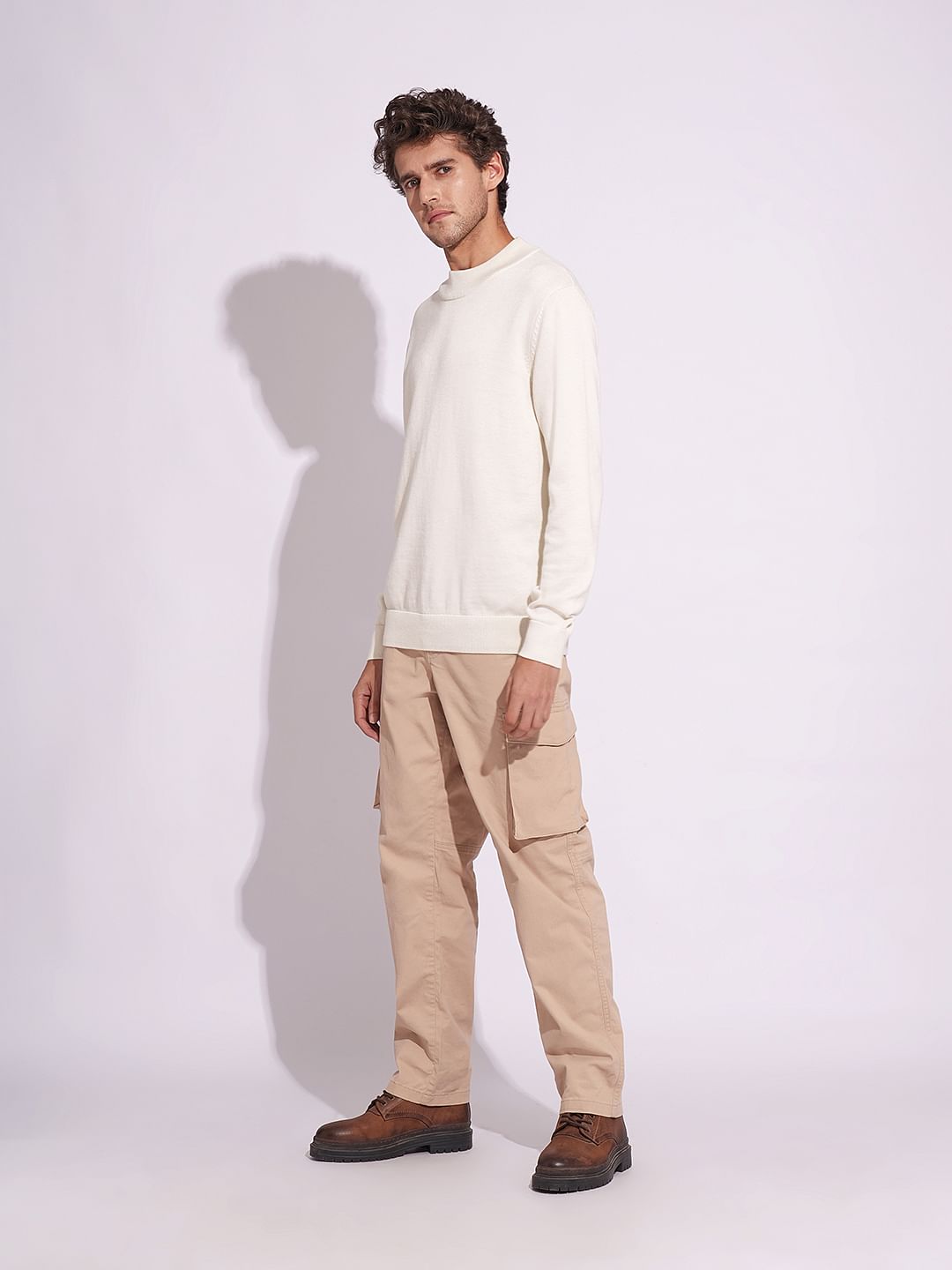 Off-White High Neck Knitted Pullover