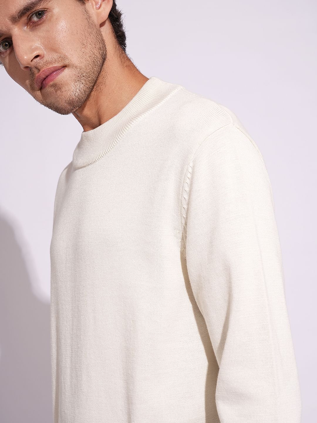 Off-White High Neck Knitted Pullover