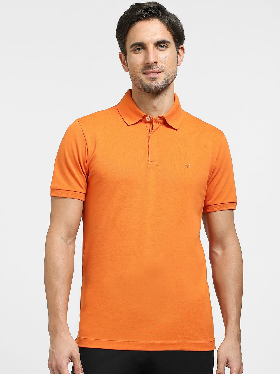 Buy Orange Polo Neck T-Shirt for Men Online