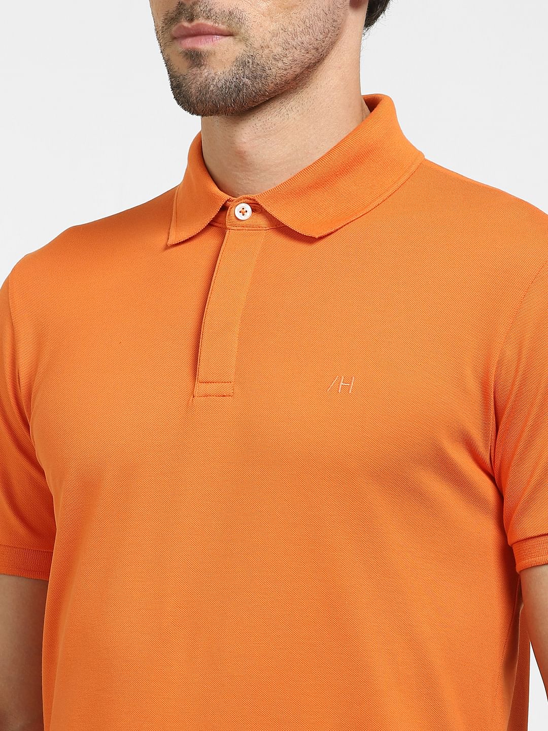 Orange Polo Neck T-Shirt