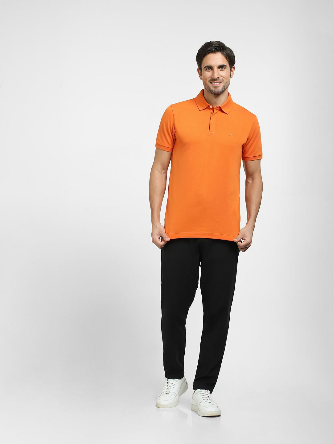 Orange Polo Neck T-Shirt