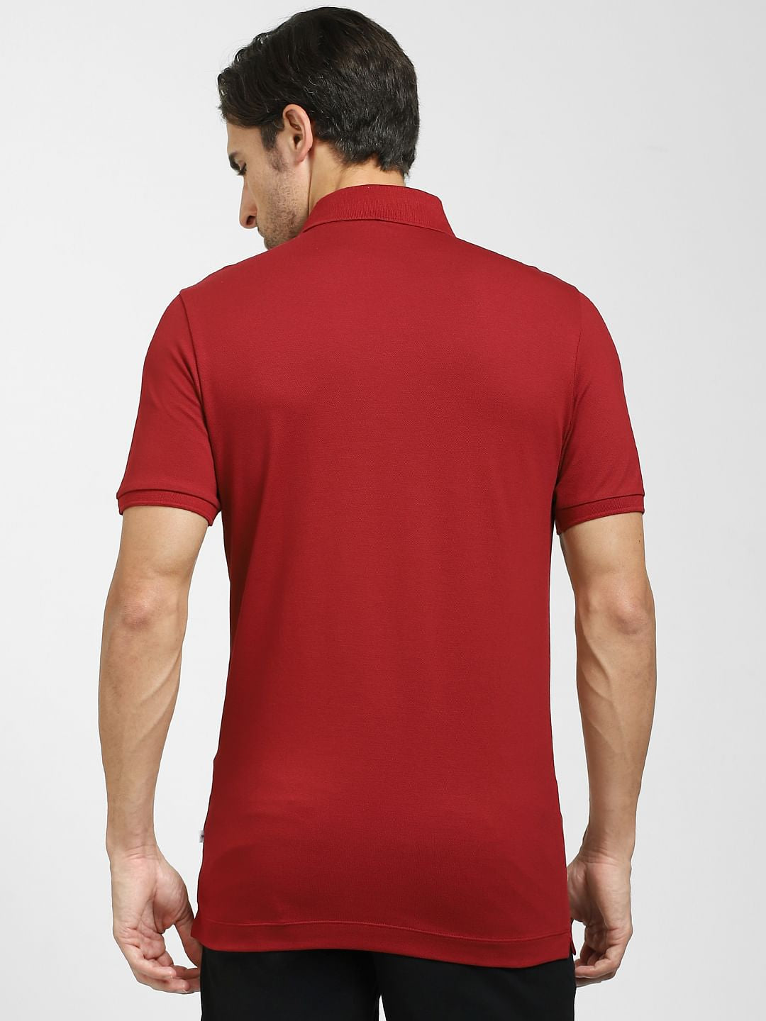 Dark Red Polo Neck T-Shirt