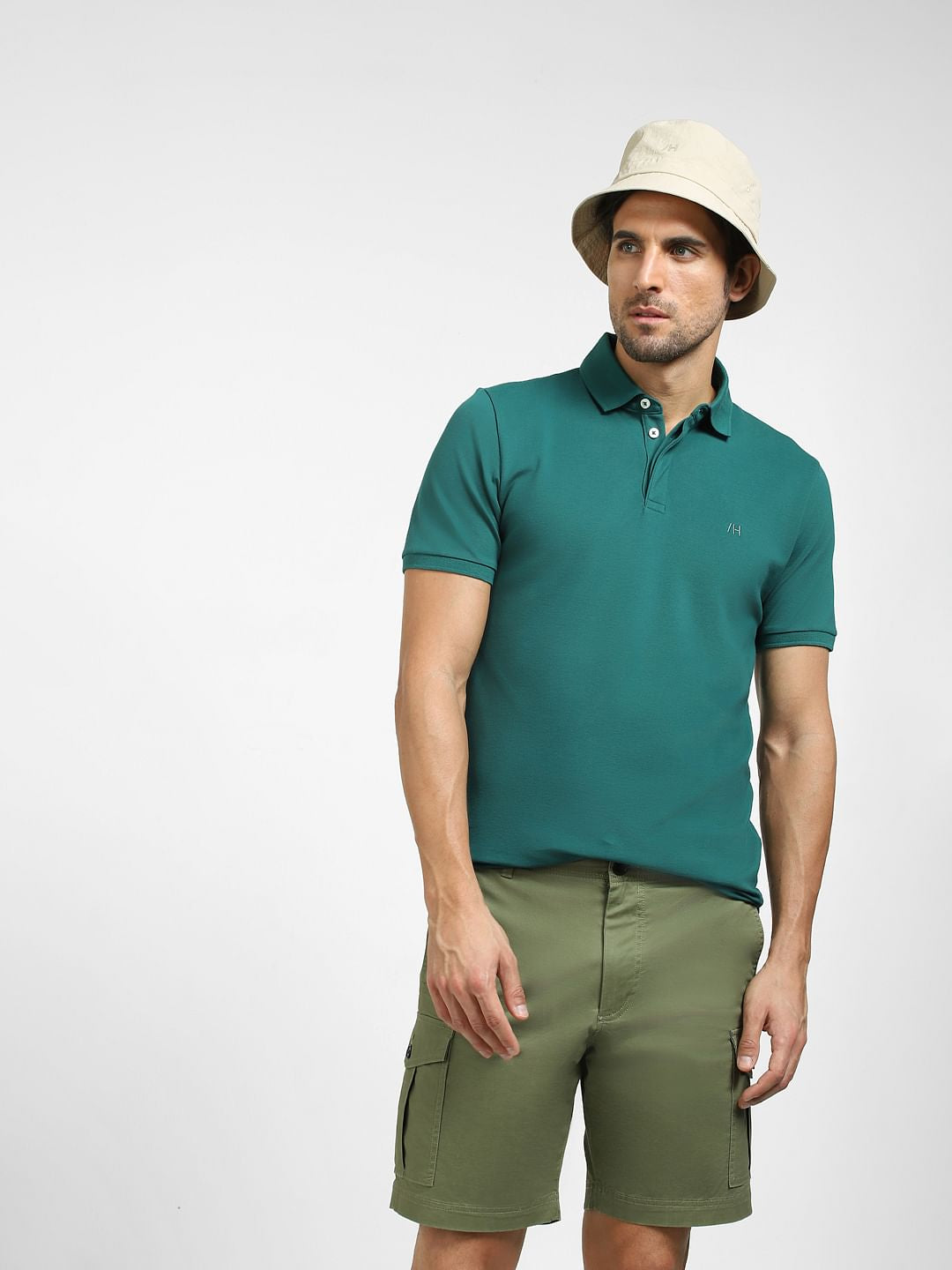 Dark Green Polo Neck T-shirt