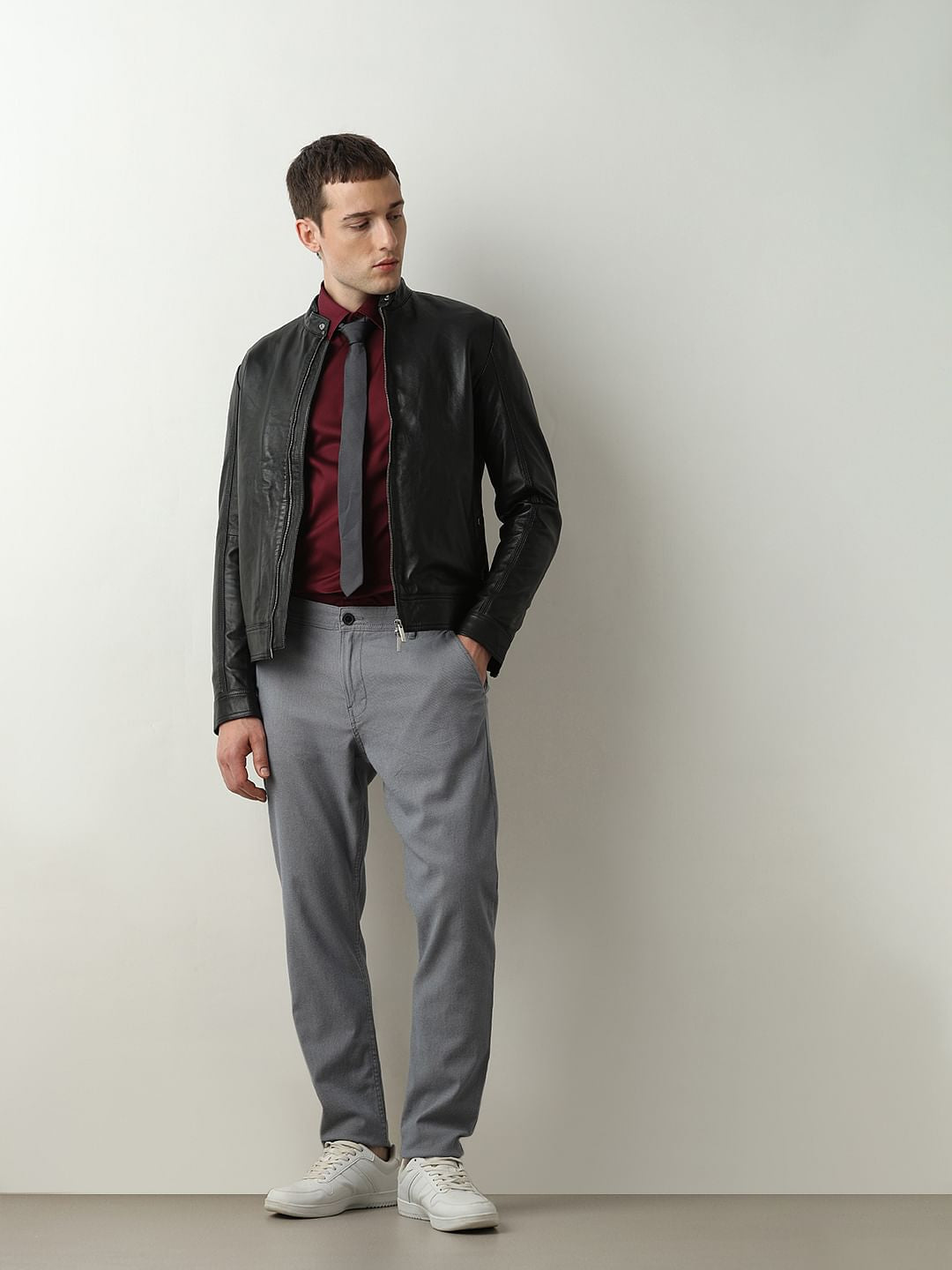 Blue Mid Rise Slim Fit Chinos