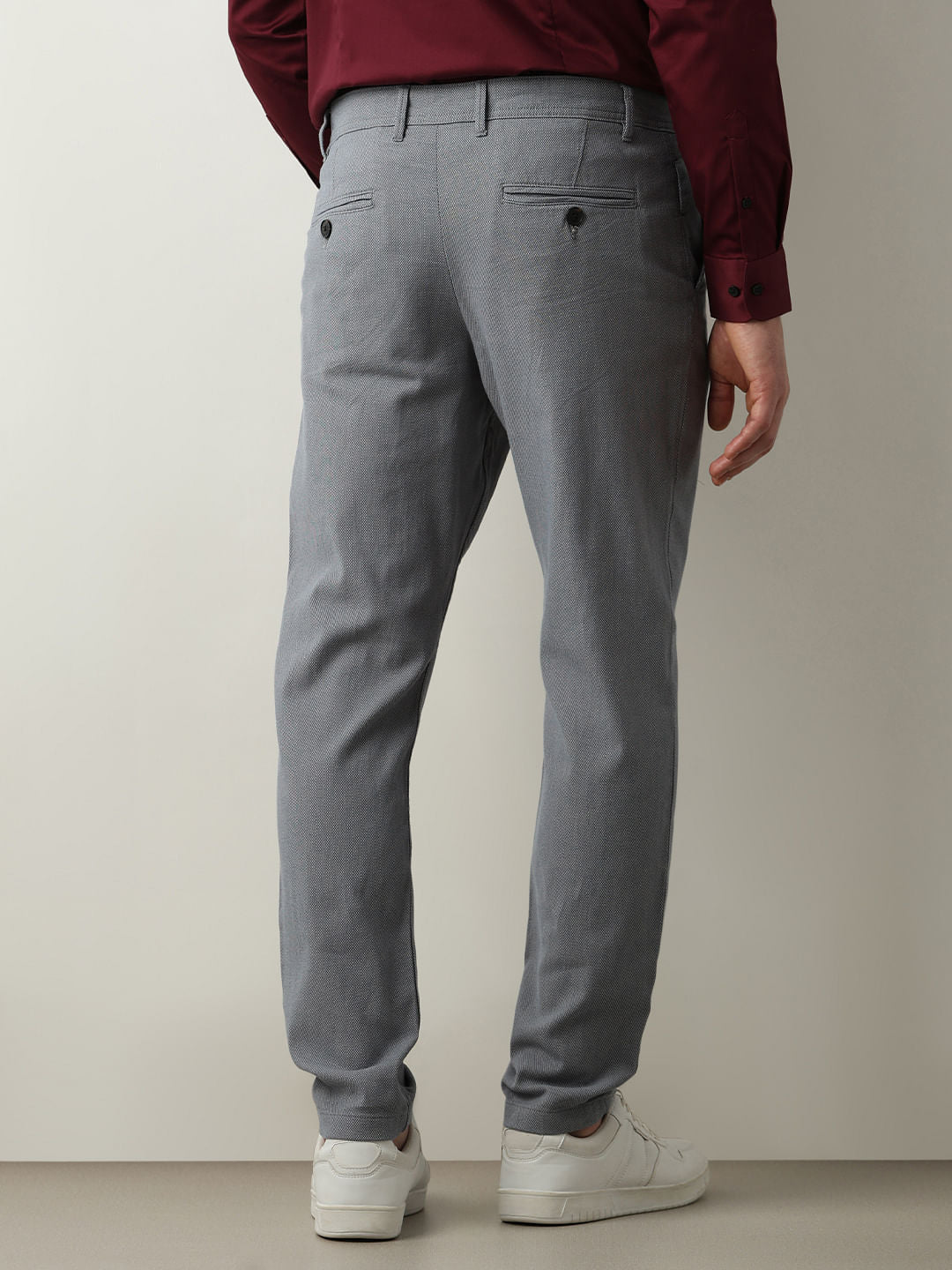 Blue Mid Rise Slim Fit Chinos