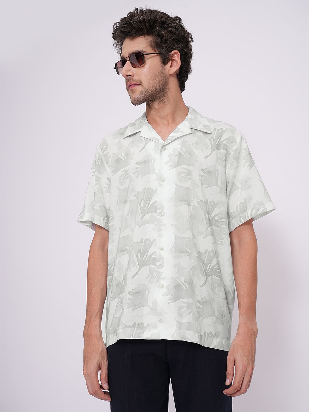 White Printed Organic Cotton Shirt