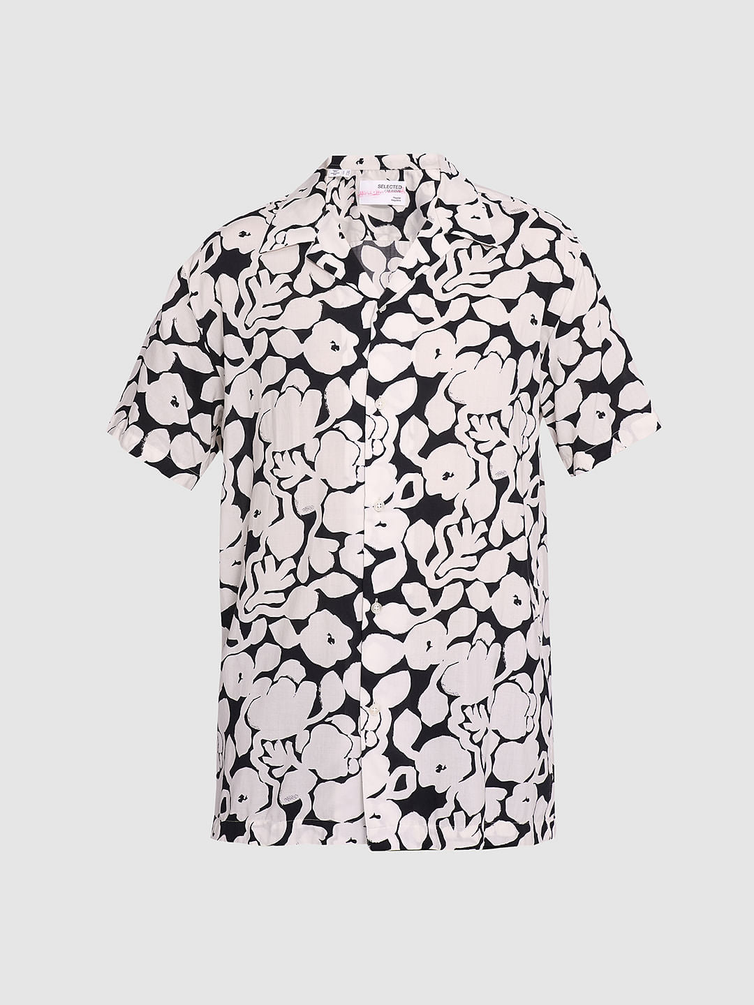 Black Printed Short Sleeves Shirt