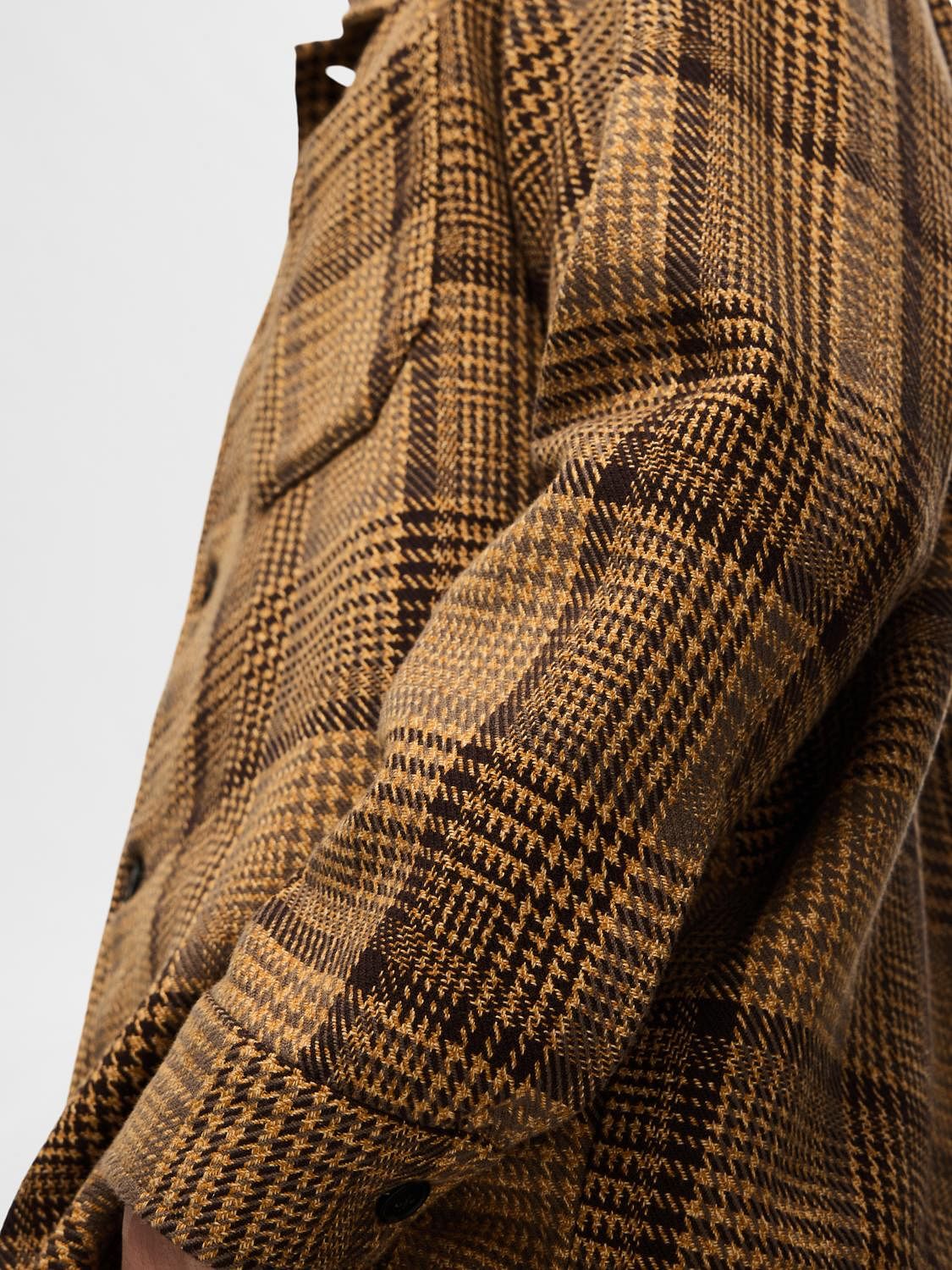 Brown Houndstooth Boxy Fit Overshirt