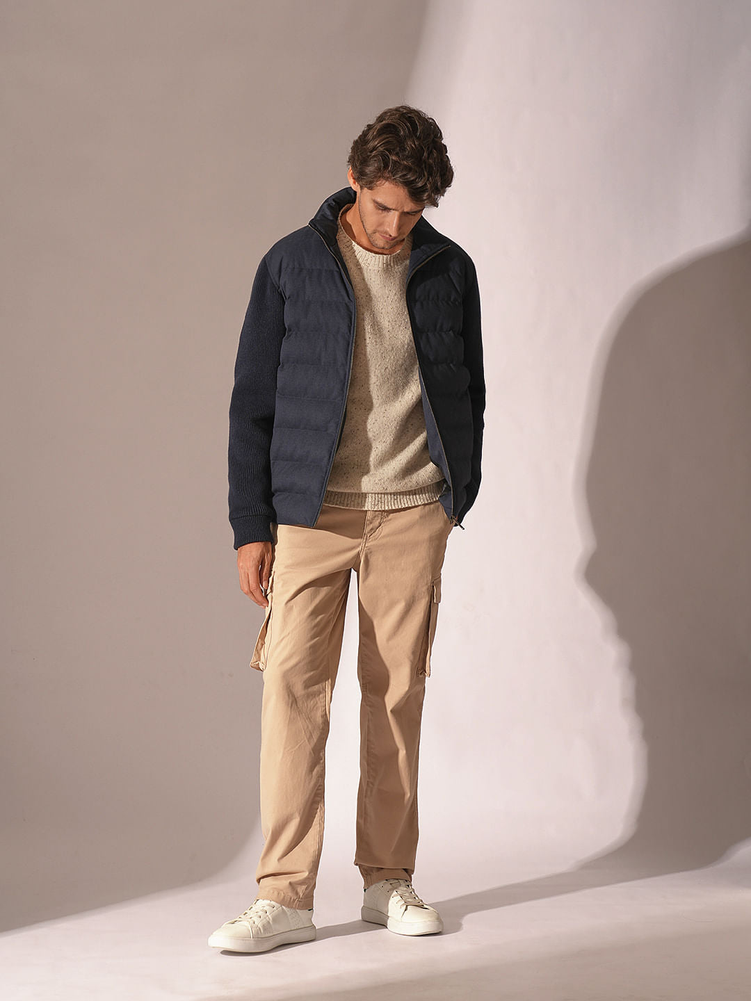 Dark Blue Hybrid Padded Jacket