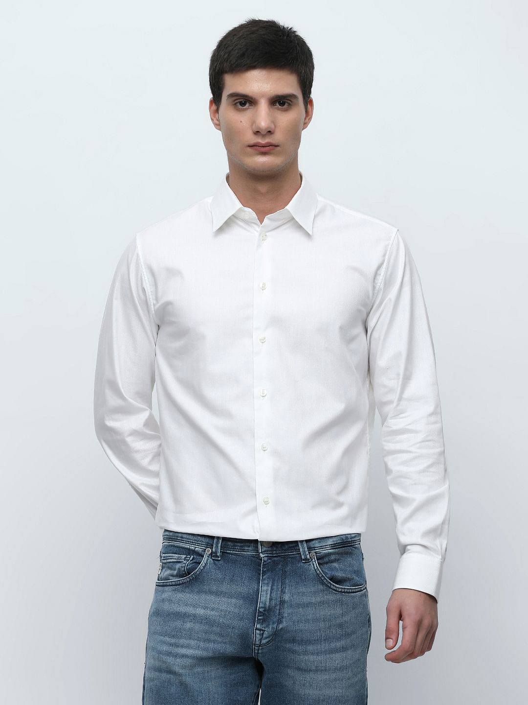 White Formal Full Sleeves Shirt