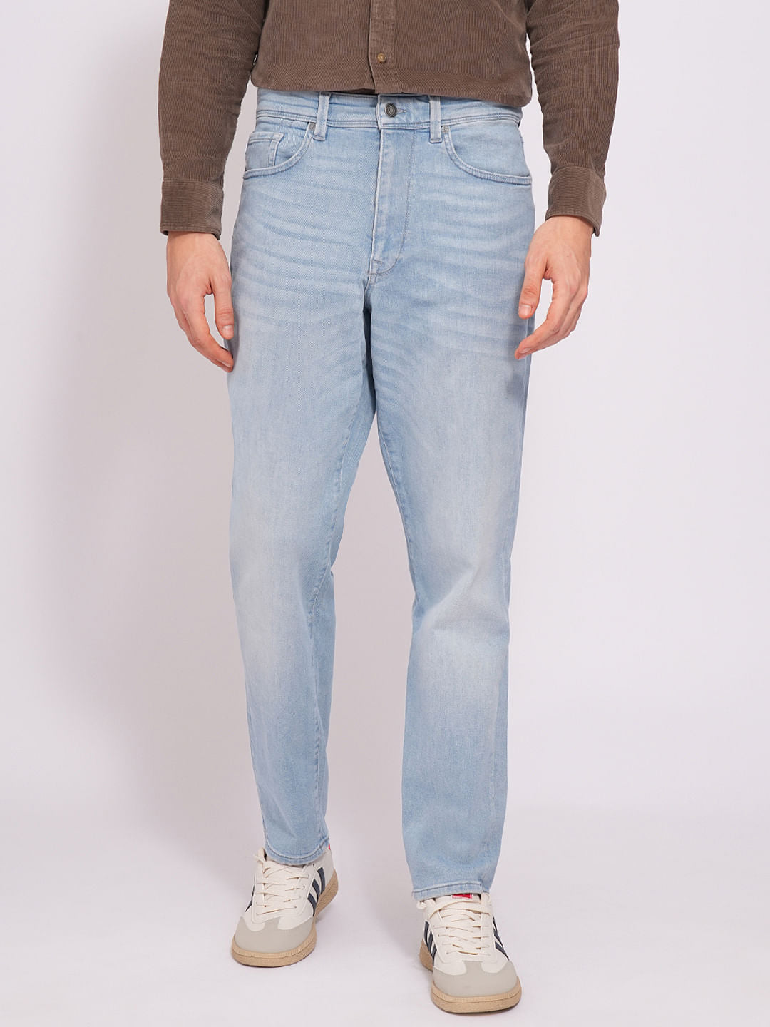 Light Blue Organic Cotton Tapered Jeans