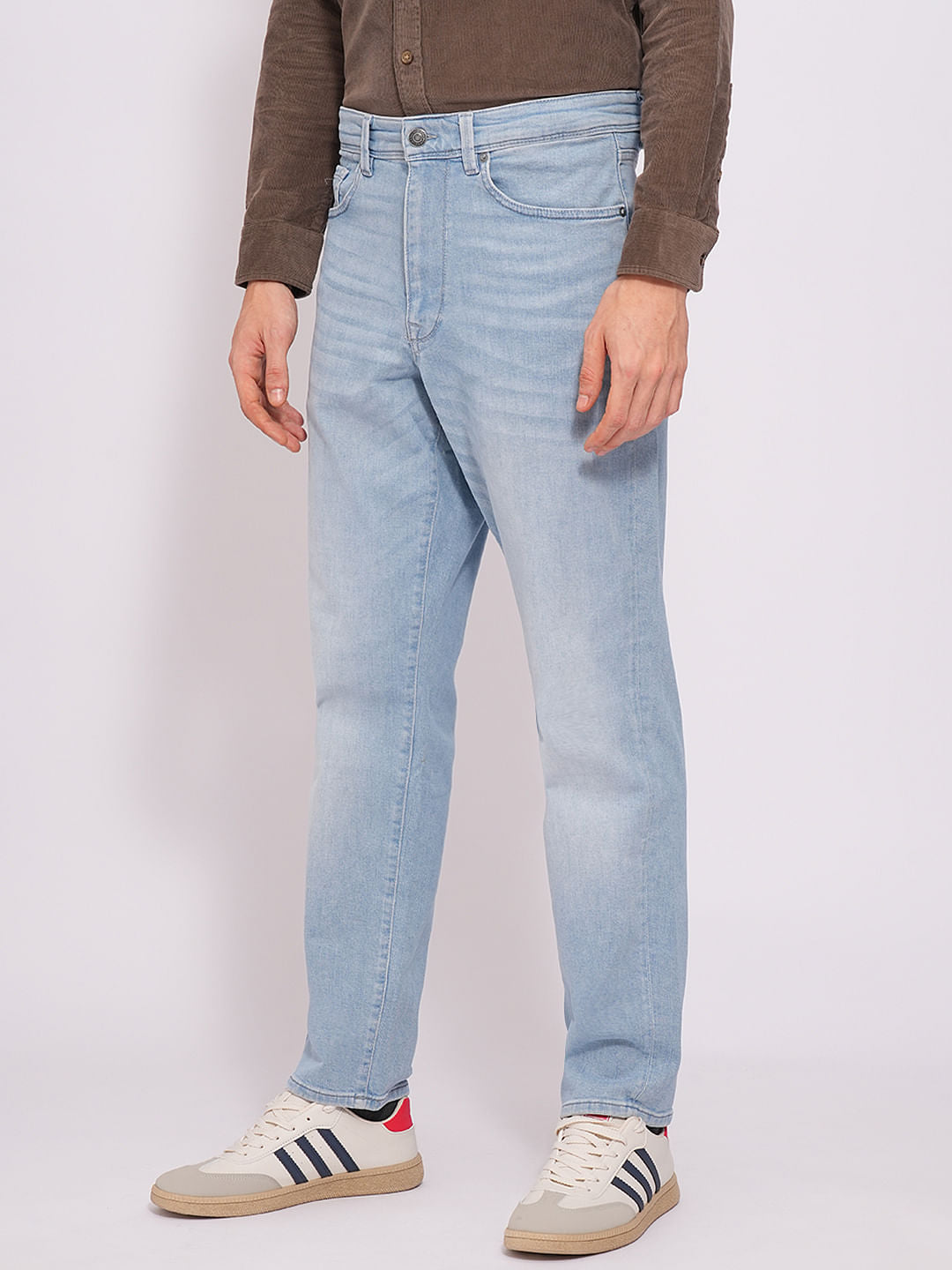 Light Blue Organic Cotton Tapered Jeans