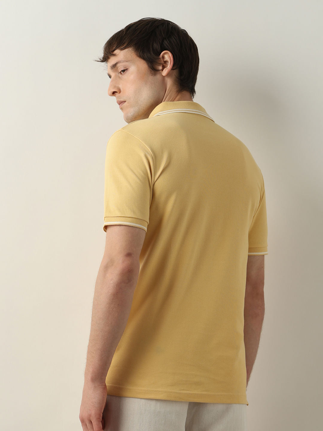 Yellow Contrast Tipping Polo T-shirt