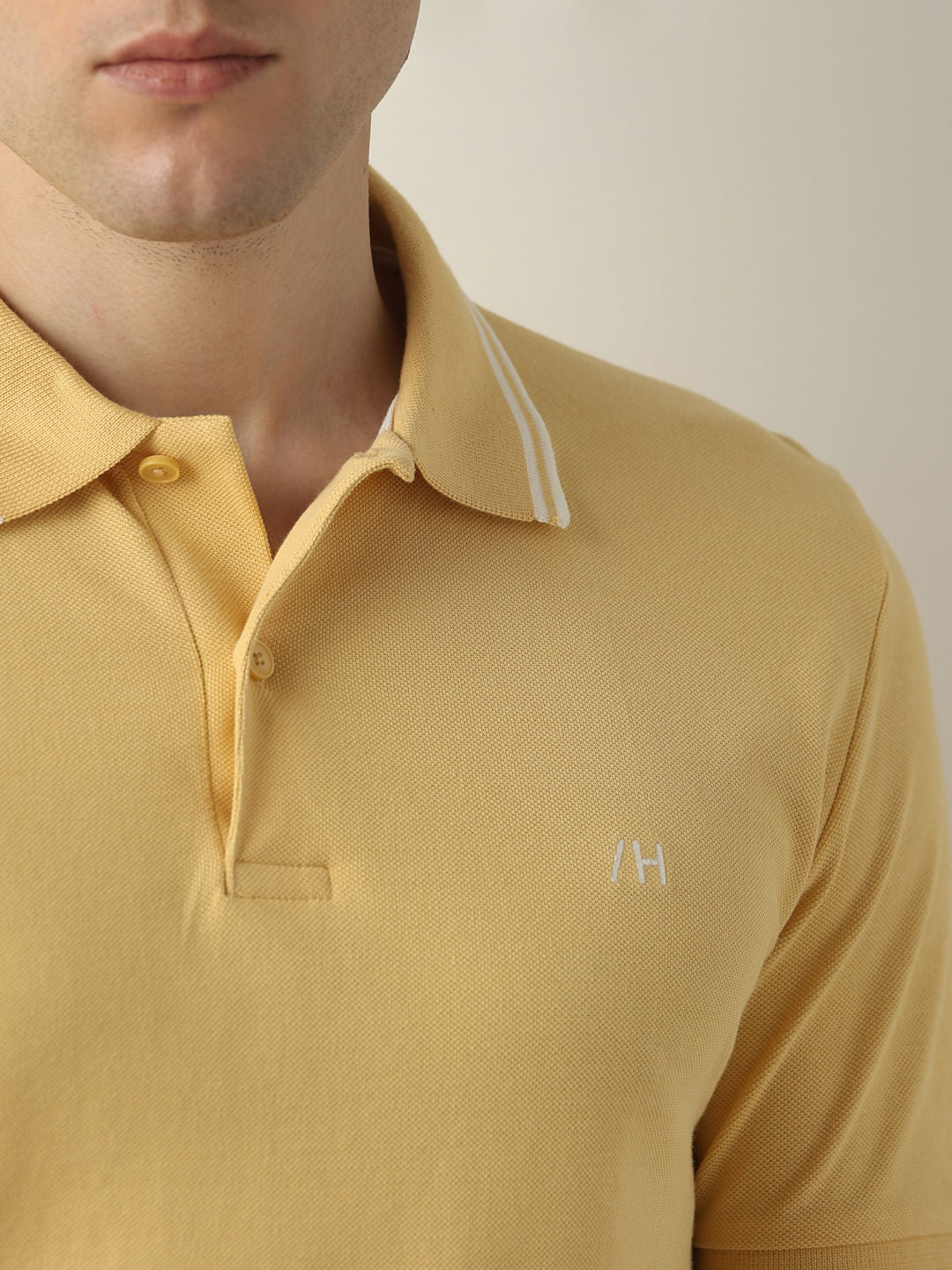 Yellow Contrast Tipping Polo T-shirt