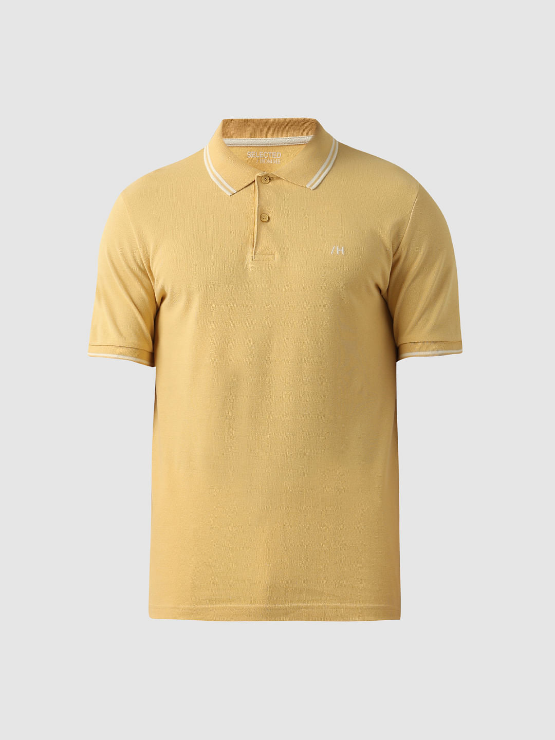 Yellow Contrast Tipping Polo T-shirt