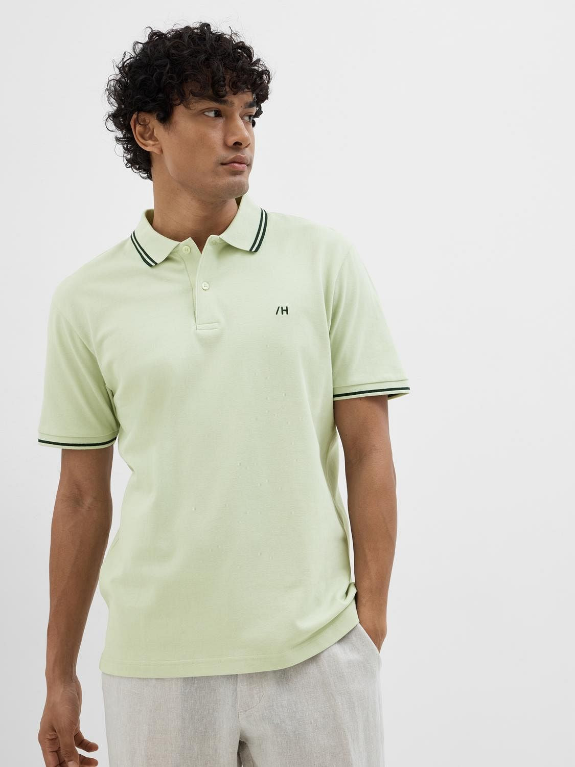 Green Organic Cotton Polo T-shirt
