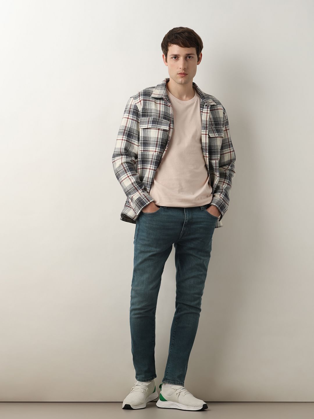 Blue Mid Rise Leon Slim Fit Jeans