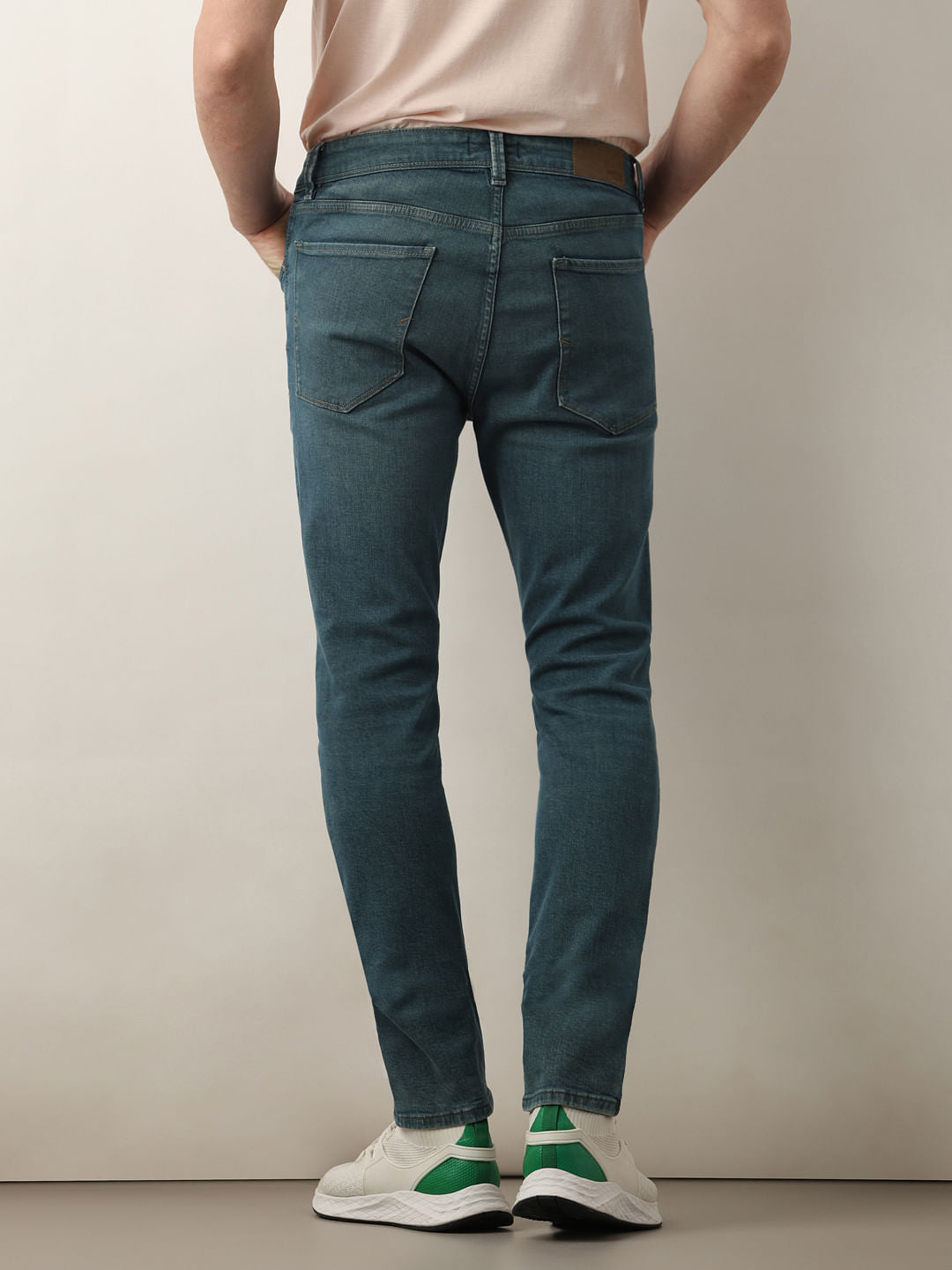 Blue Mid Rise Leon Slim Fit Jeans