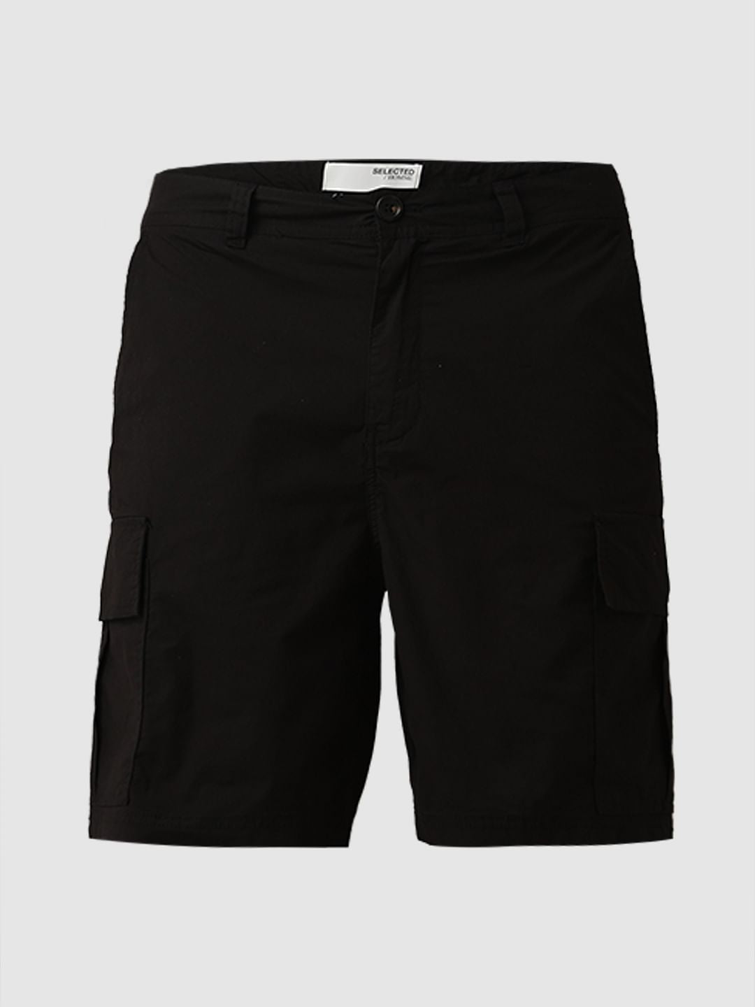Black Mid Rise Cargo Shorts