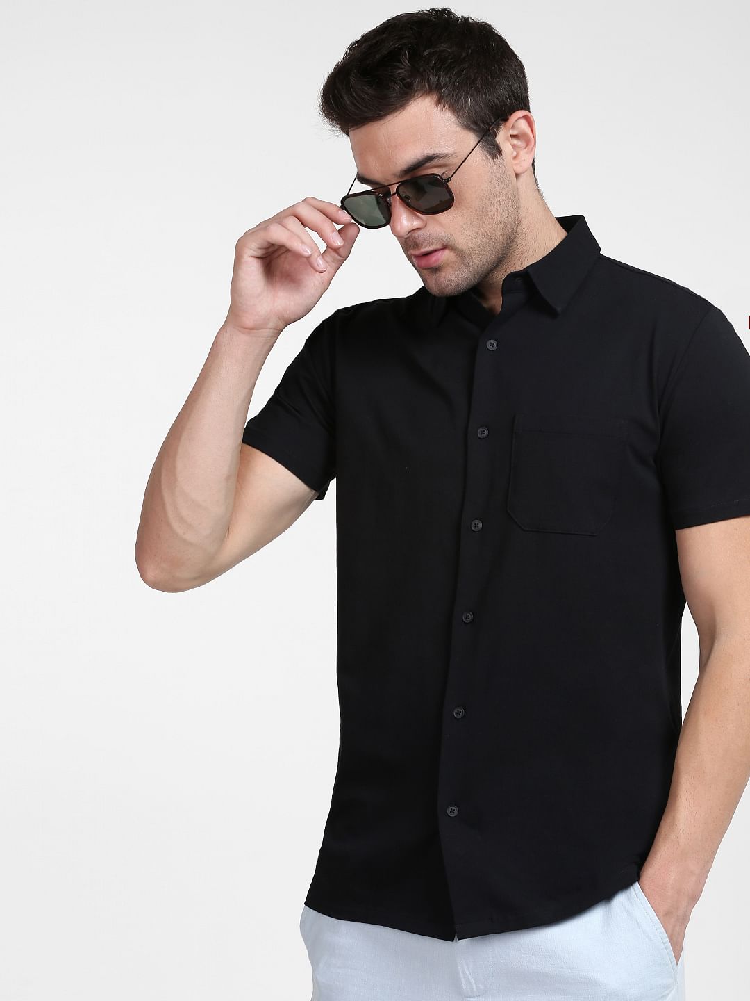 Black Half Sleeves Shirt