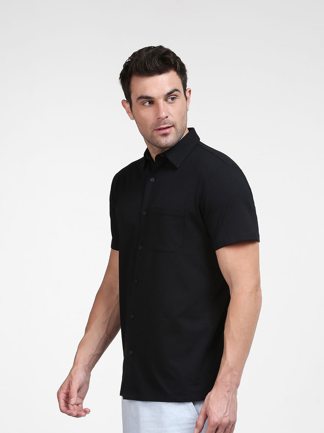 Black Half Sleeves Shirt