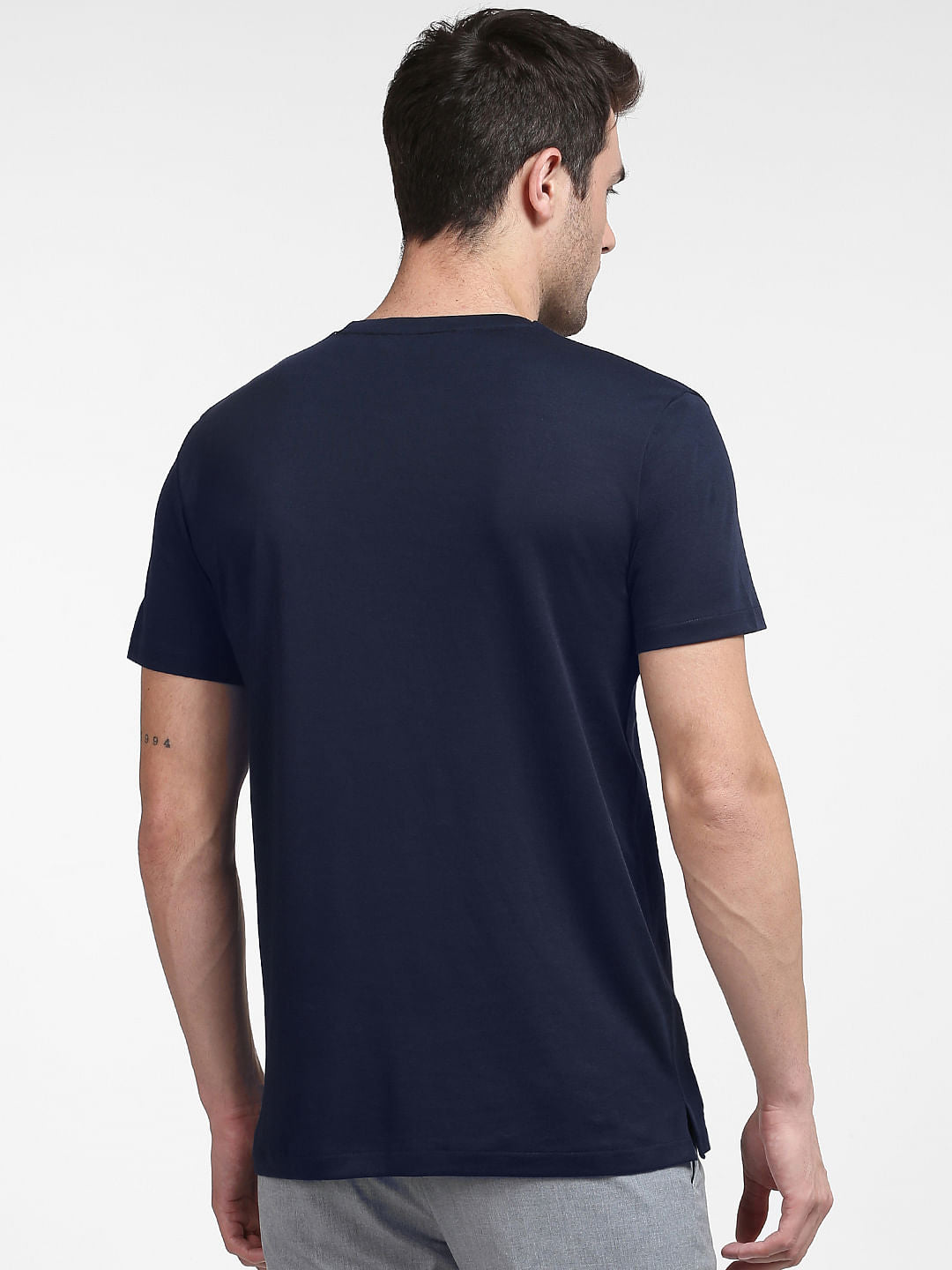 Blue Organic Cotton Crew Neck T-Shirt