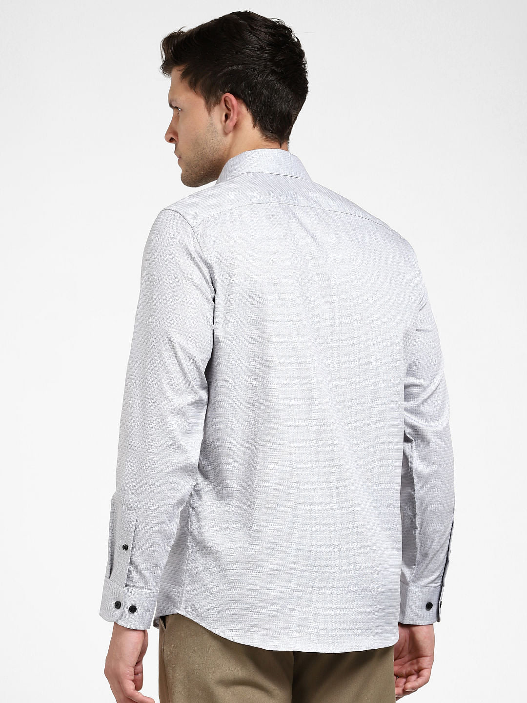 White Printed Full Sleeves Shirt