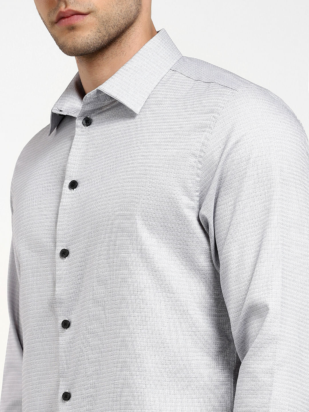 White Printed Full Sleeves Shirt