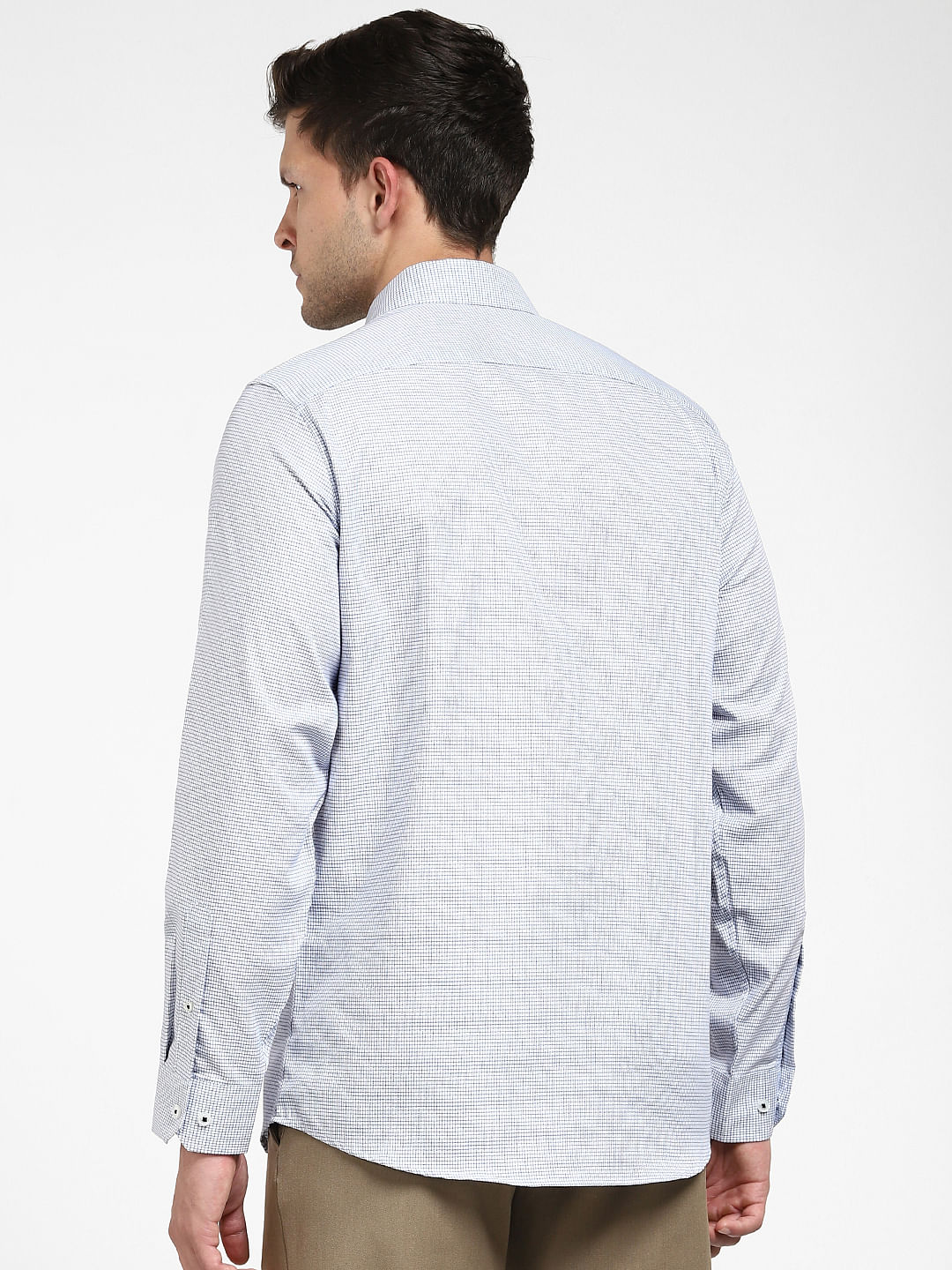 White Check Full Sleeves Shirt