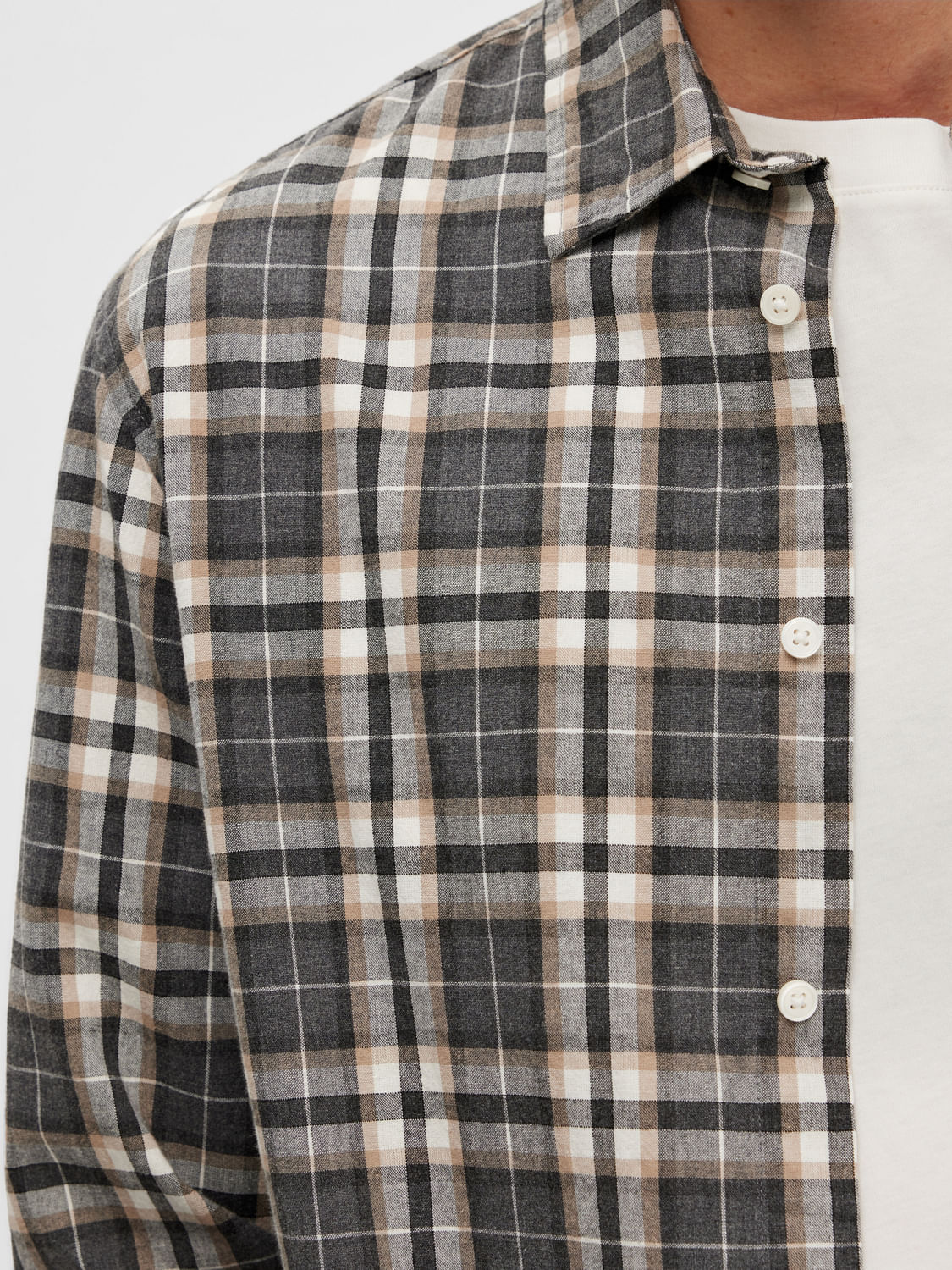 Grey Check Print Full Sleeves Shirt