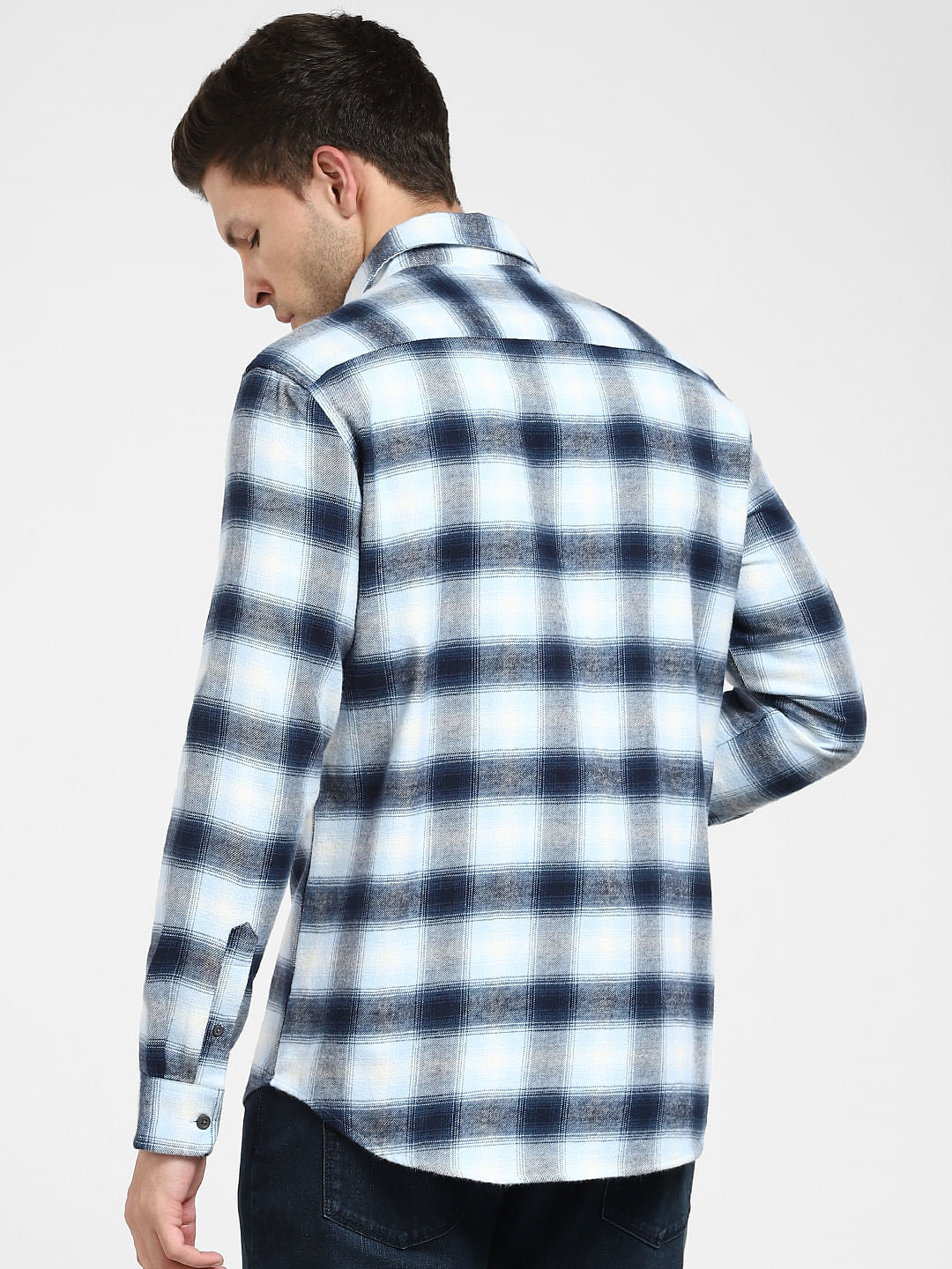 Blue & White Check Full Sleeves Shirt