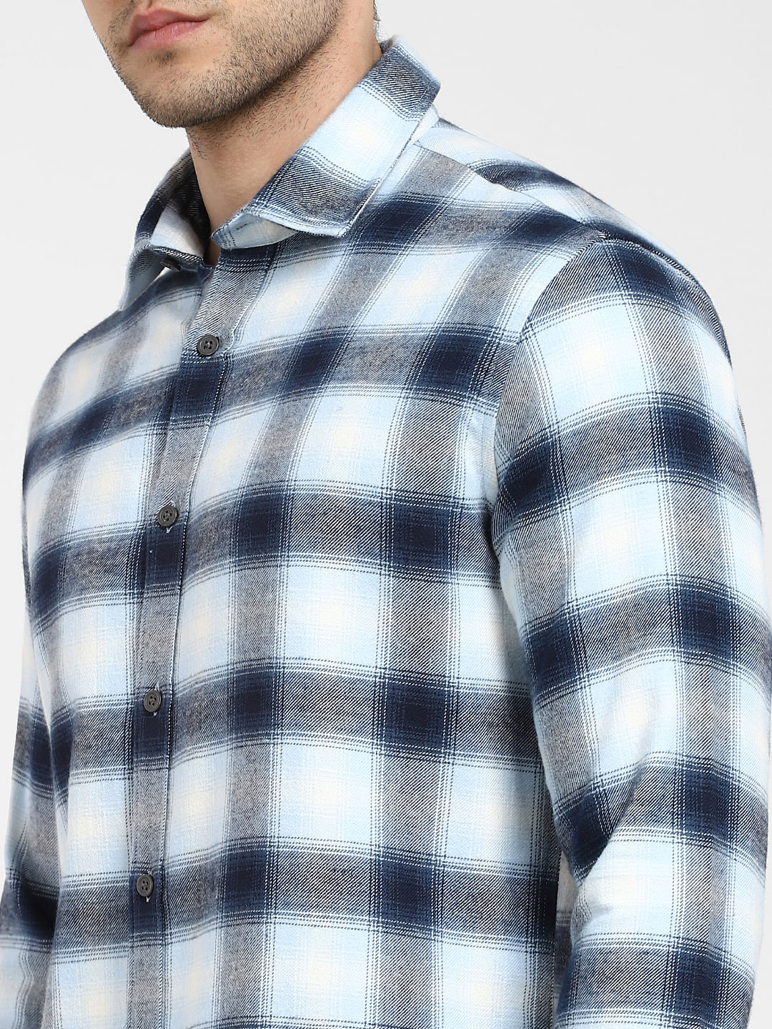 Blue & White Check Full Sleeves Shirt