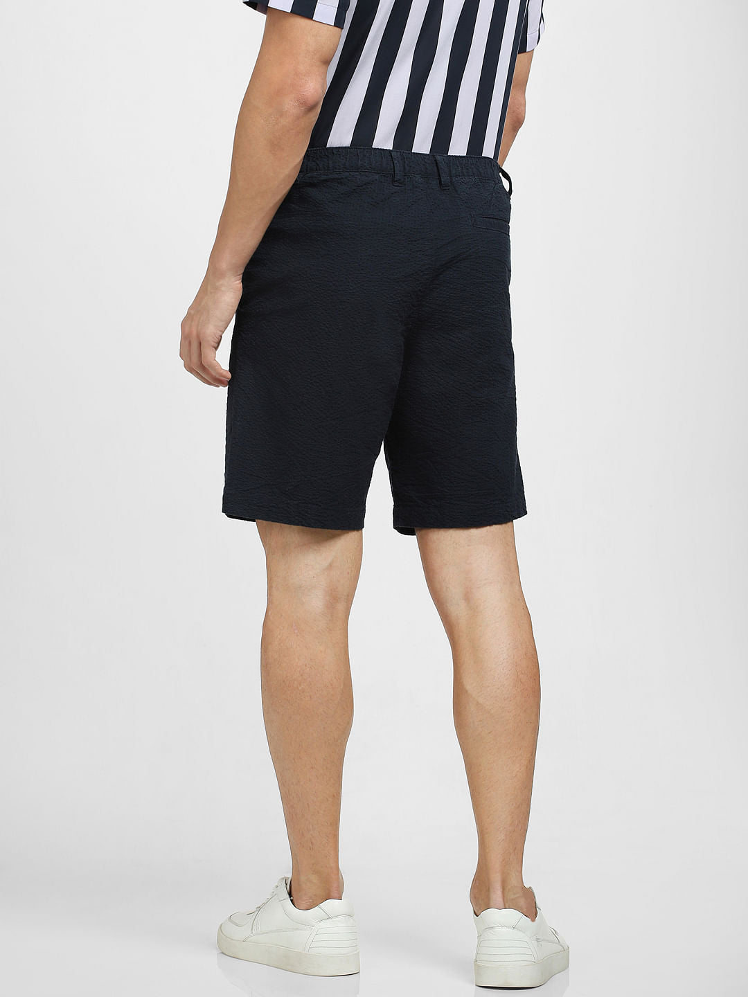 Navy Blue Mid Rise Chinos