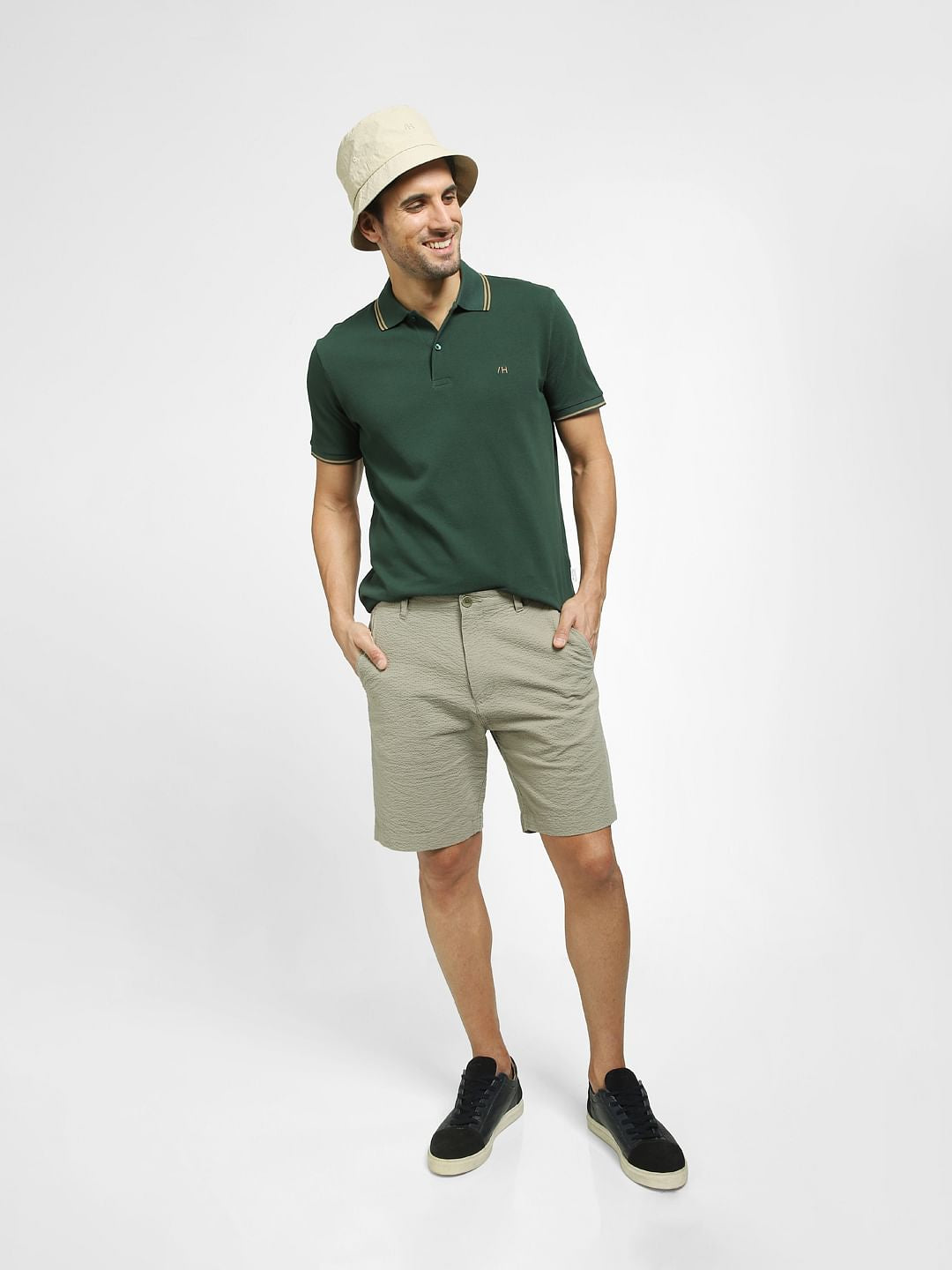 Green Mid Rise Chinos