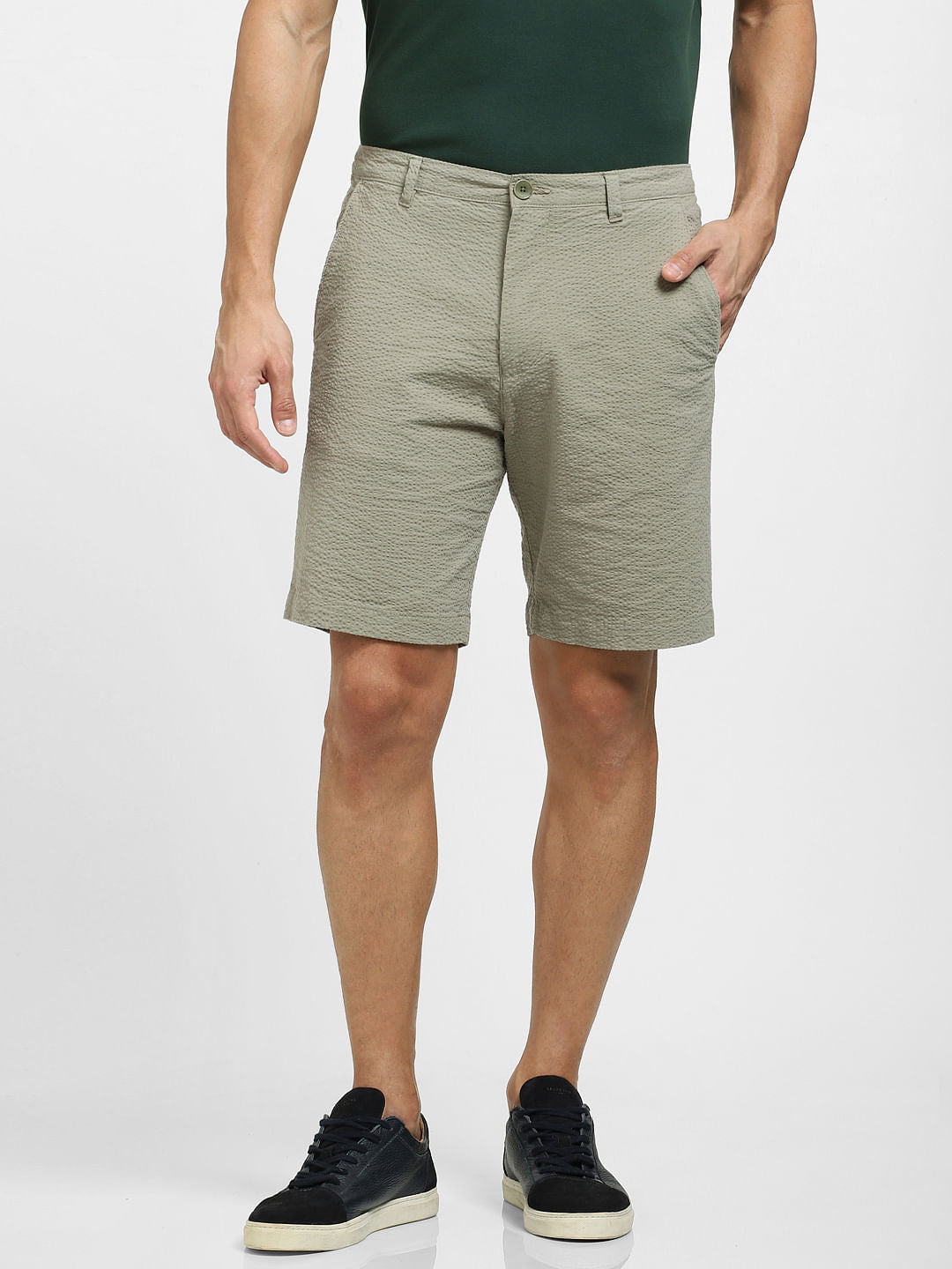 Green Mid Rise Chinos