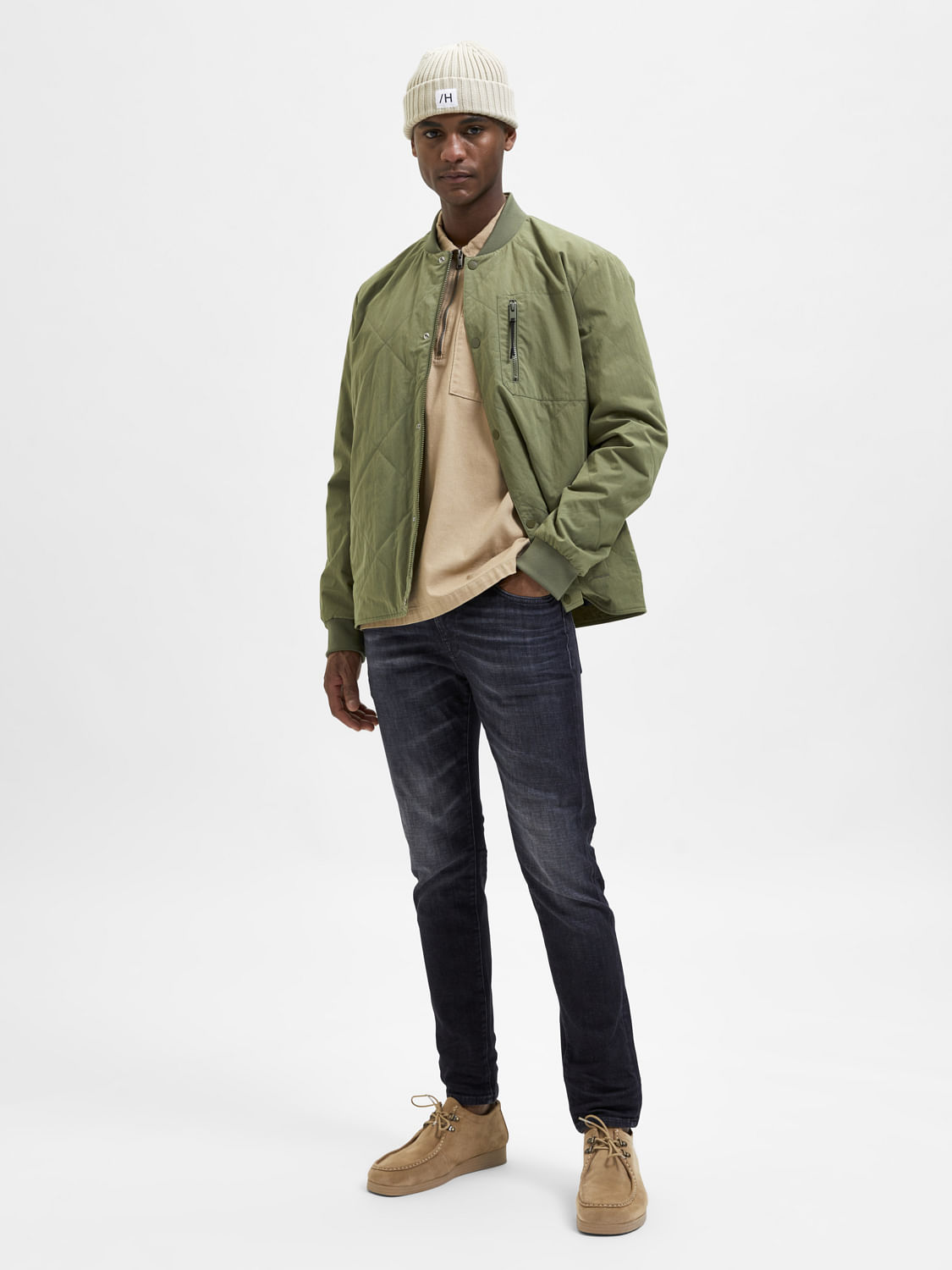 Dark Grey Mid Rise Slim Jeans