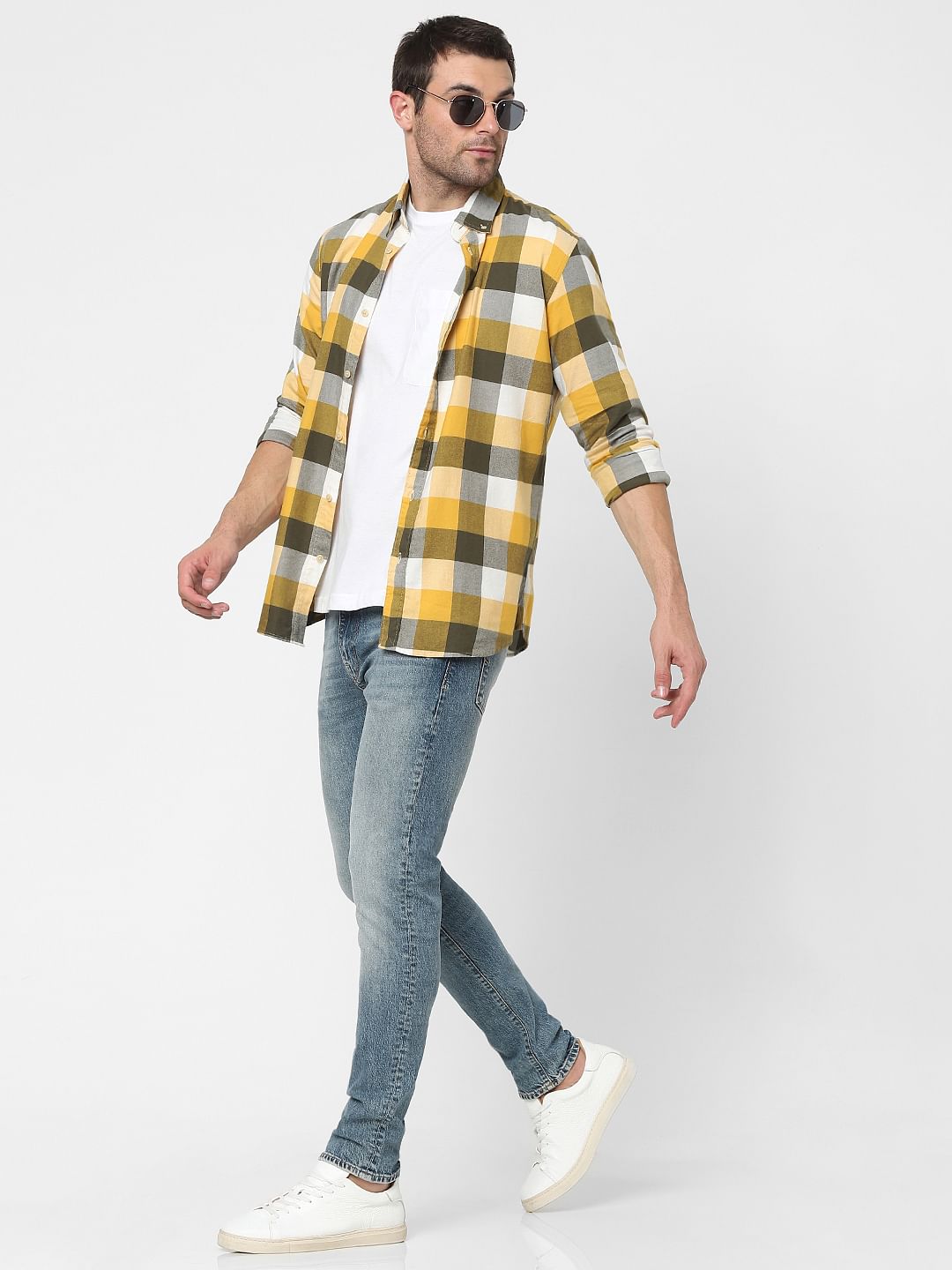 Blue Mid Rise Slim Fit Jeans