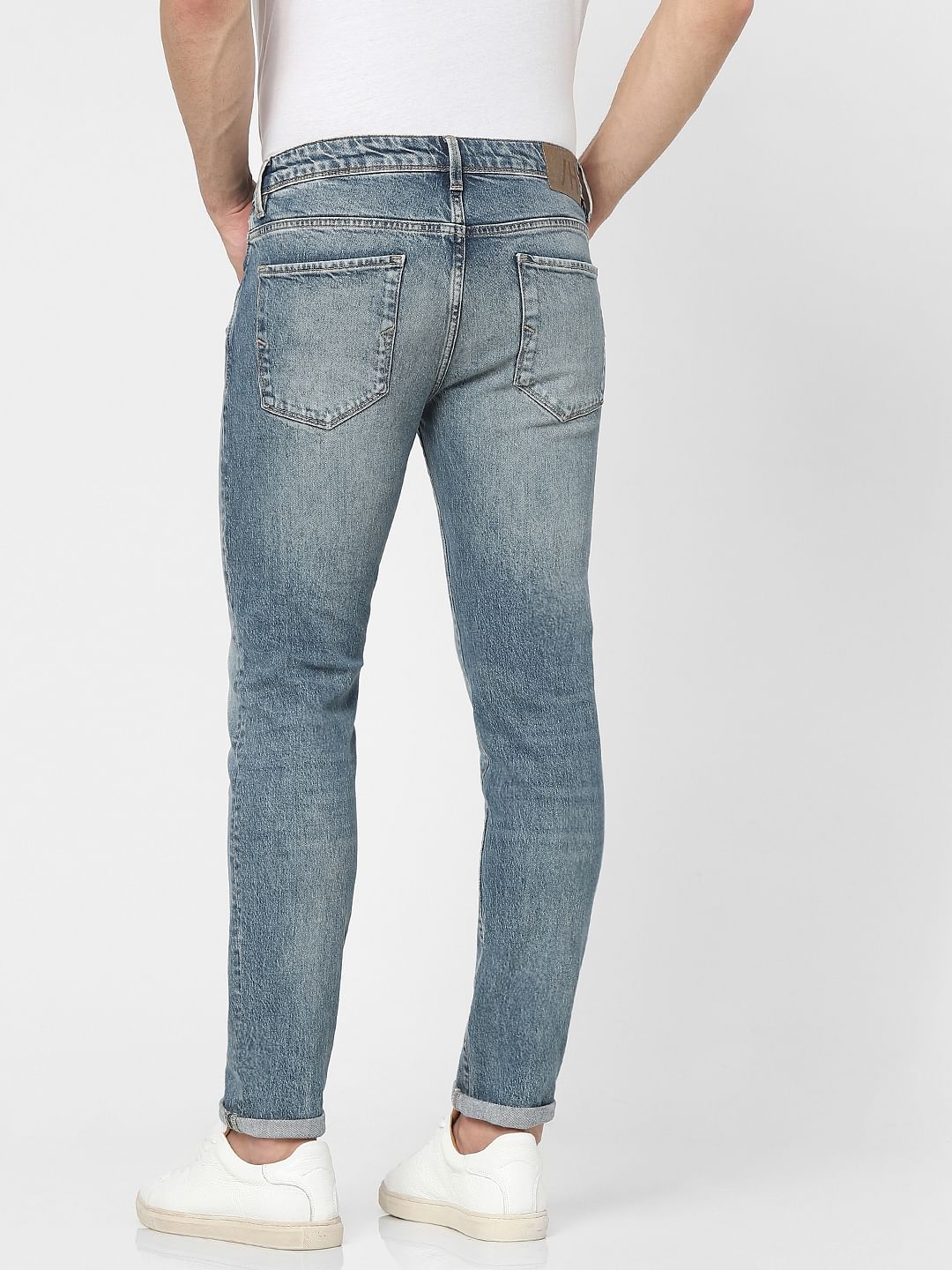 Blue Mid Rise Slim Fit Jeans