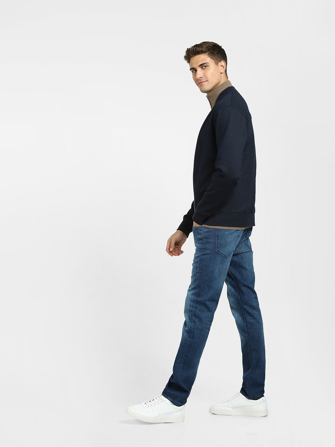 Blue Low Rise Leon Slim Fit Jeans