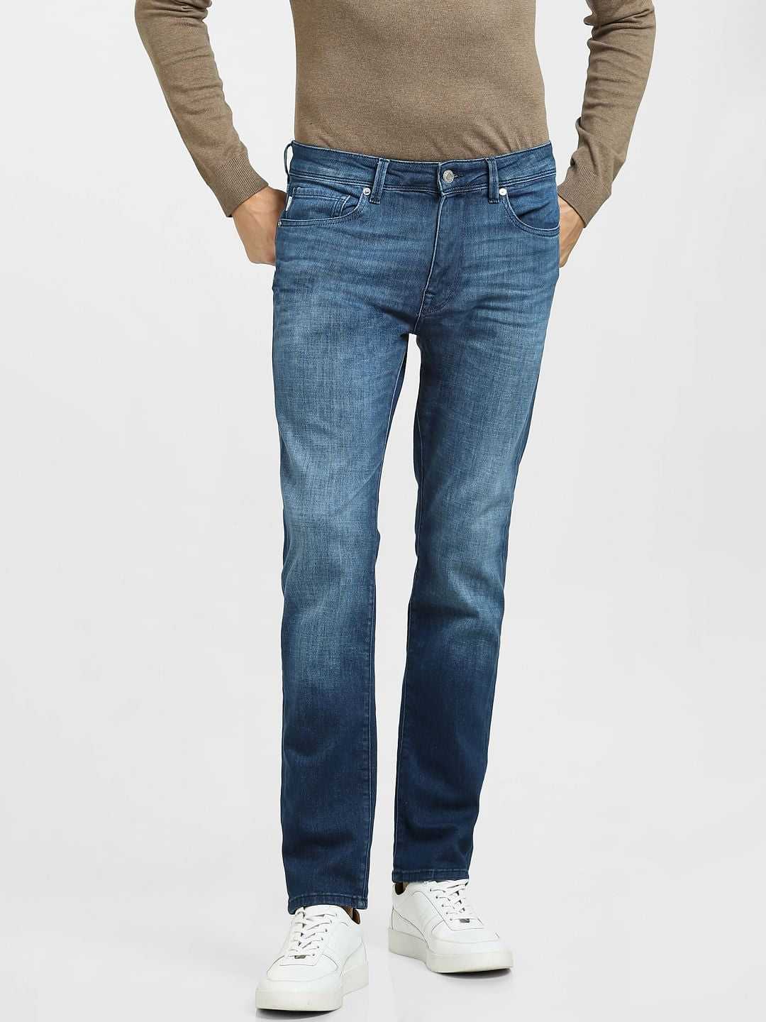 Blue Low Rise Leon Slim Fit Jeans