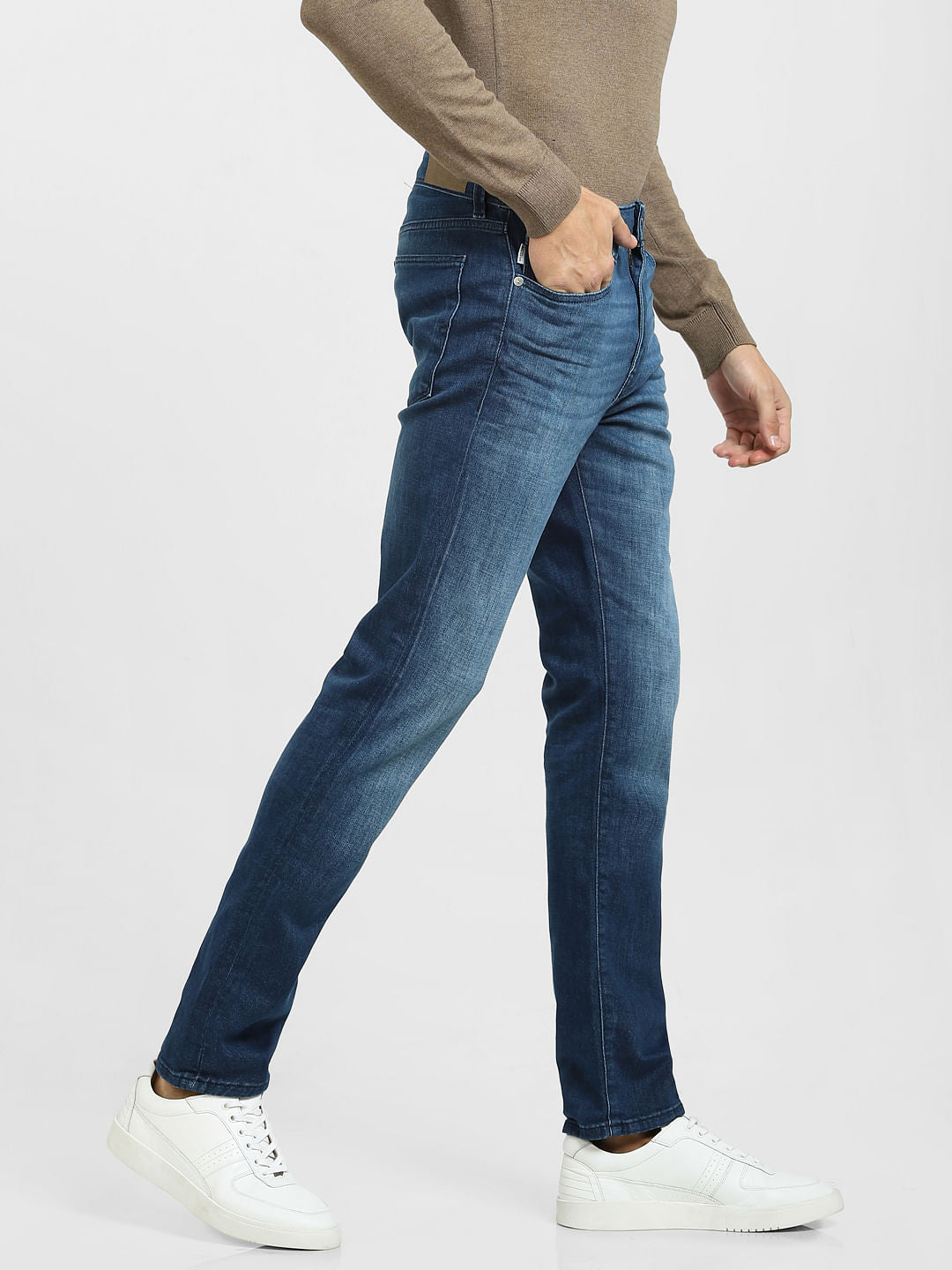 Blue Low Rise Leon Slim Fit Jeans