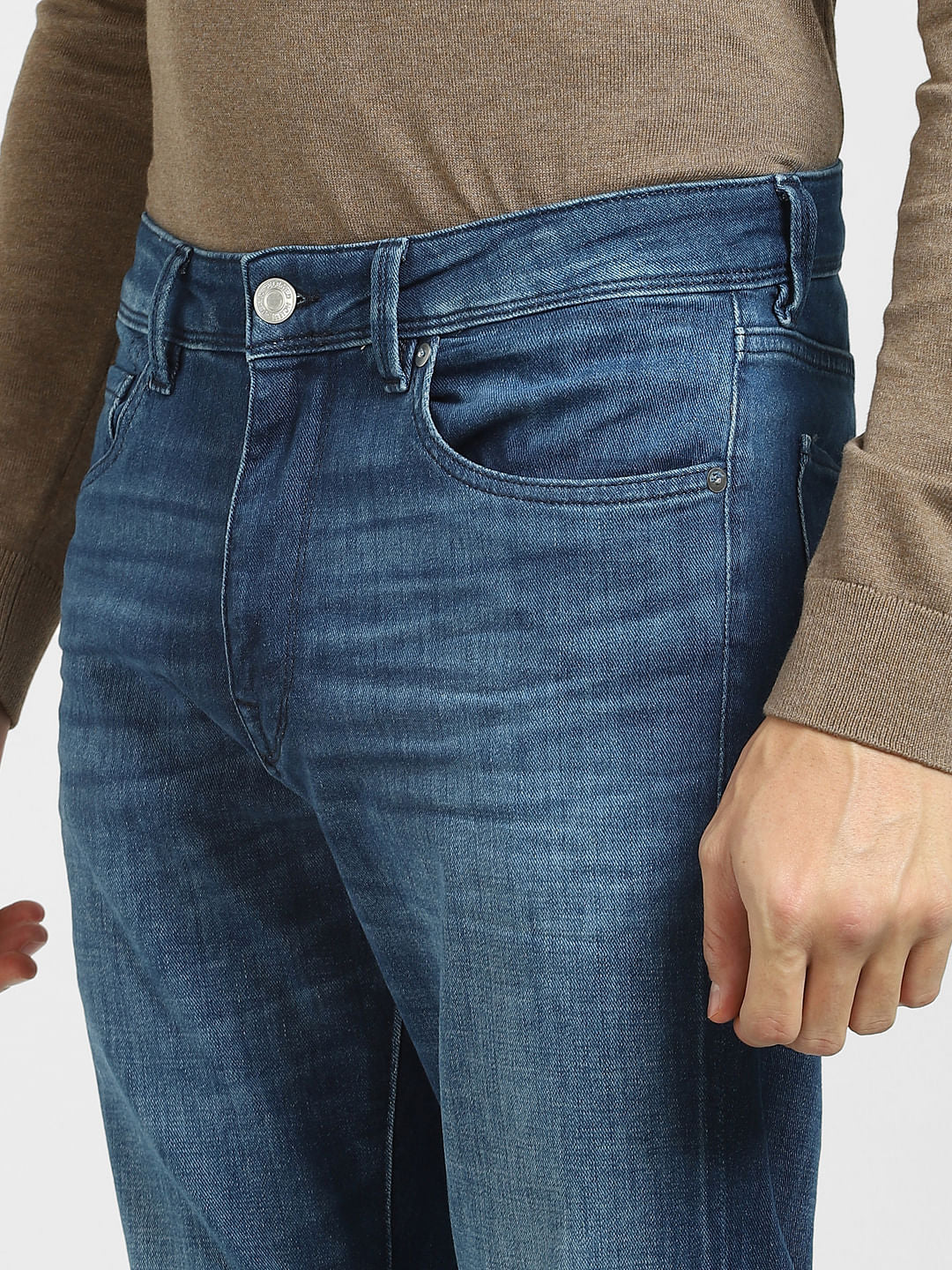 Blue Low Rise Leon Slim Fit Jeans