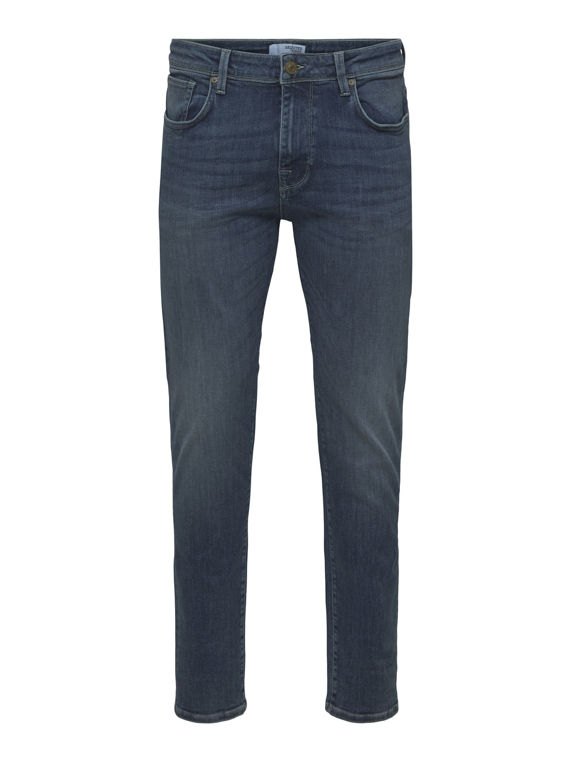Blue Mid Rise Slim Jeans