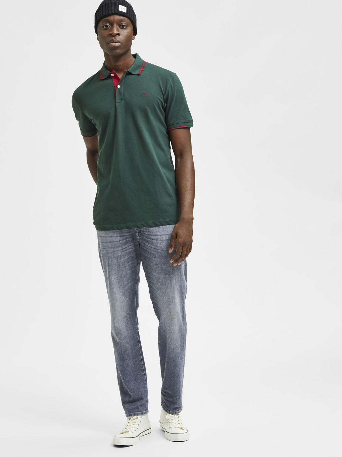 Grey Mid Rise Straight Jeans