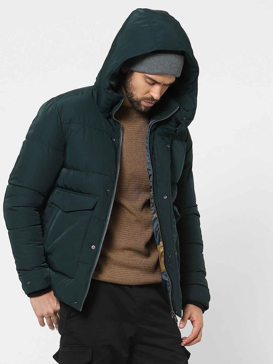 Green Hooded Puffer Jacket