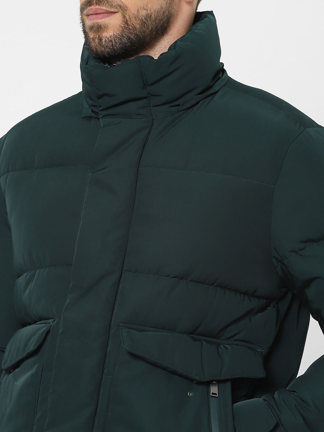 Green Hooded Puffer Jacket