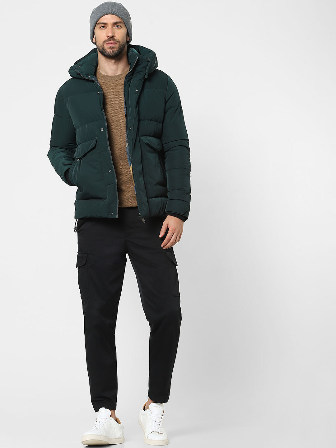 Green Hooded Puffer Jacket