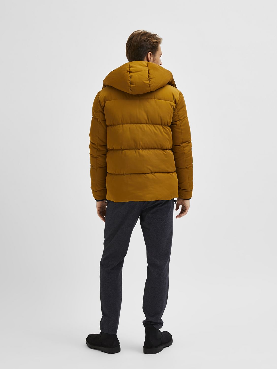 Brown Hooded Puffer Jacket