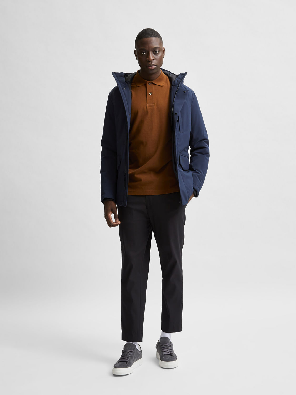 Blue Padded Parka Coat